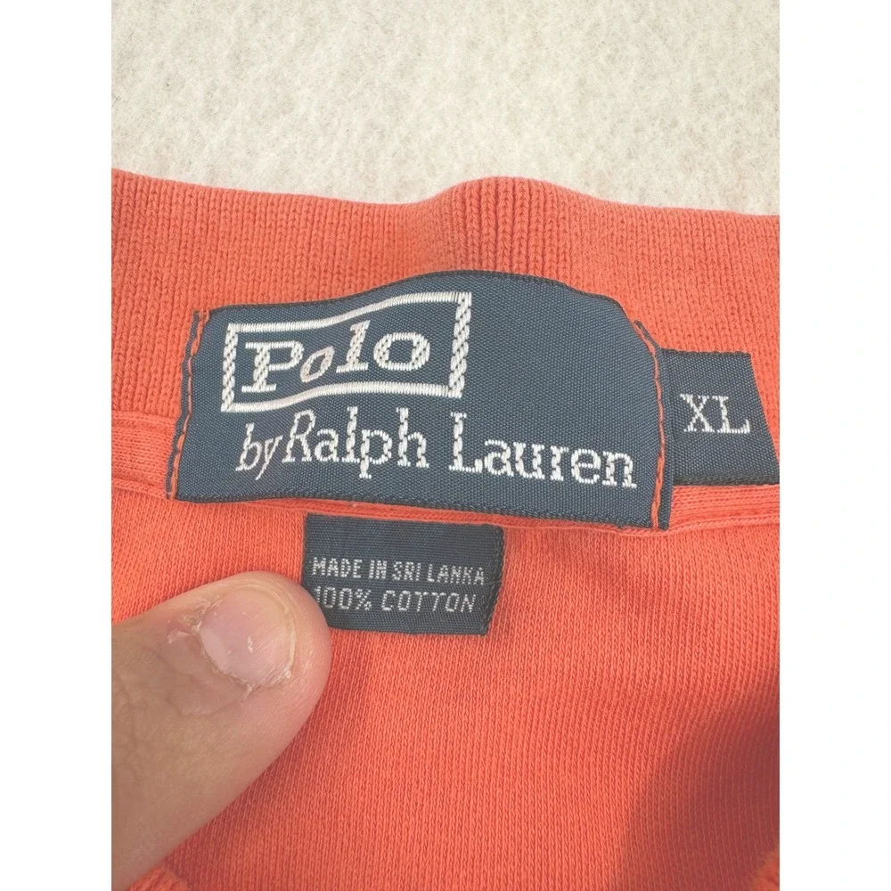 Polo Ralph Lauren Mens XL Short Sleeve Soft Cotton Polo Orange Preppy Casual